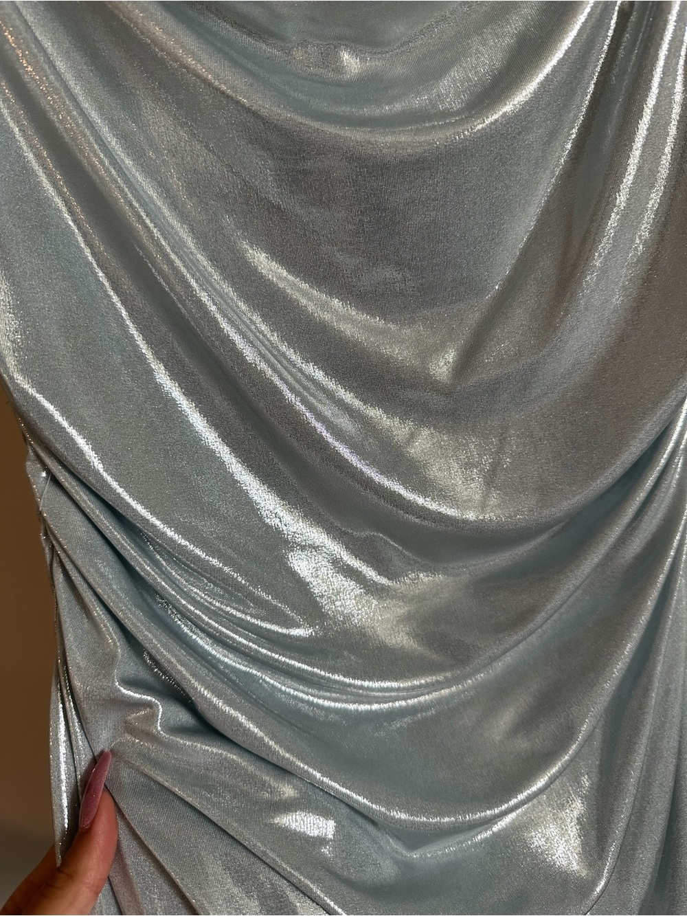 Kensie Light Blue Satin Dress - Picture 4 of 6